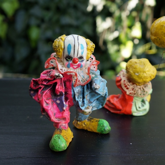 Vintage creepy clowns- paper mache horror … - Picture 2 of 4